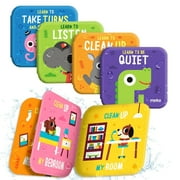 merka Baby Bath Books for Toddlers, 4 Pack Waterproof Bathtime Books, Bath Toys Floatable in Bathtub, Learn Take Turns, Clean Up, Listen, Quiet